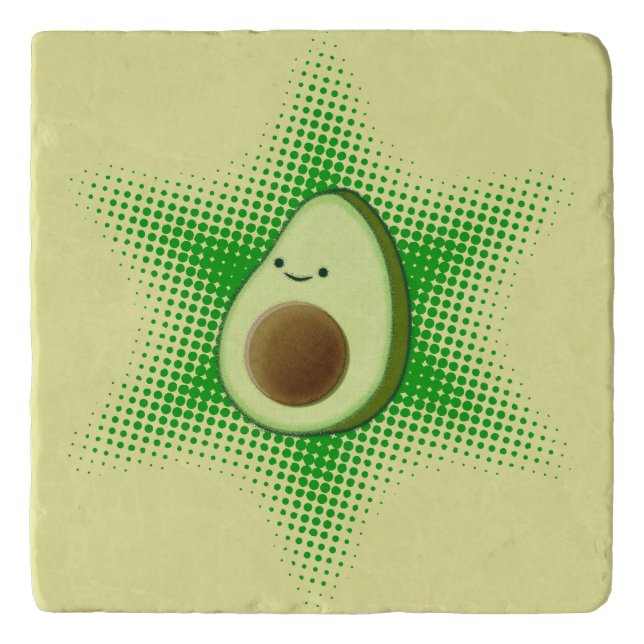 Avocado Superstar Cute Trivet (Front)