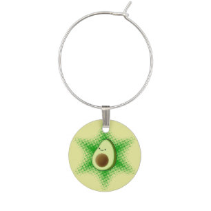Avocado Superstar Cute Wine Charm