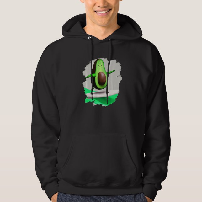 Avocado Surfing Surfer Riding Wave Ocean Cool Surf Hoodie (Front)