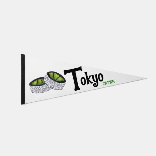 Avocado Sushi Maki Rolls Japanese Food Tokyo Japan Pennant Flag