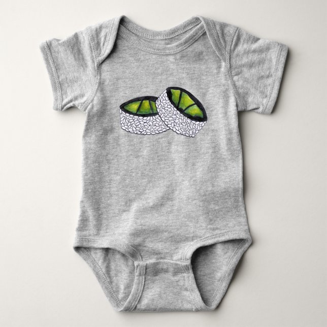 Avocado Sushi Roll Rolls Japanese Food Japan Baby Bodysuit (Front)