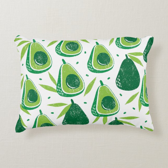 Avocado, textured stamp, seamless pattern. accent pillow (Front)