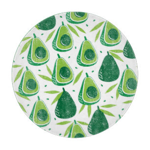 Avocado, textured stamp, seamless pattern. cutting board