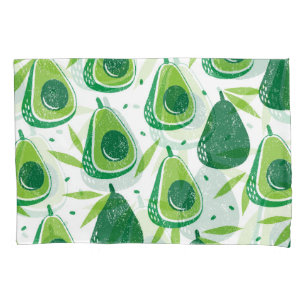 Avocado, textured stamp, seamless pattern. pillow case