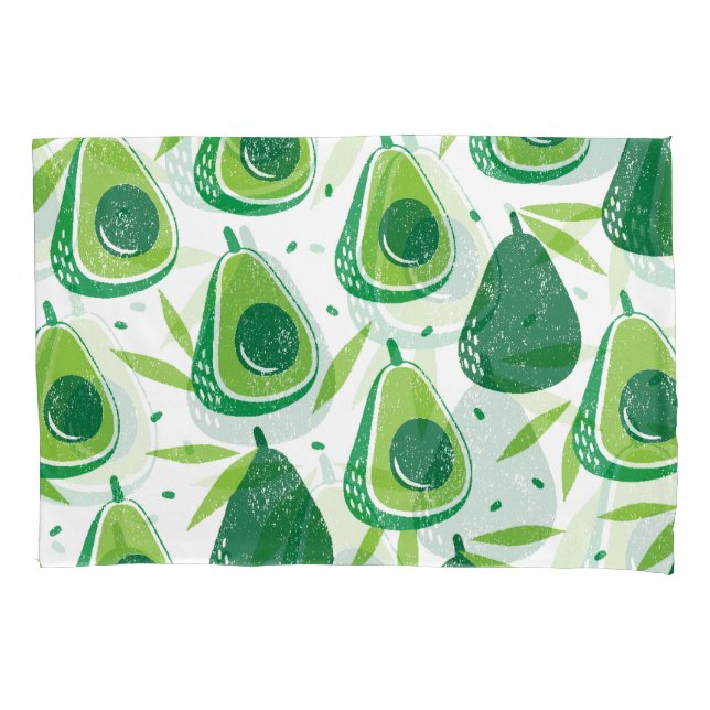 Avocado, textured stamp, seamless pattern. pillow case (Front)