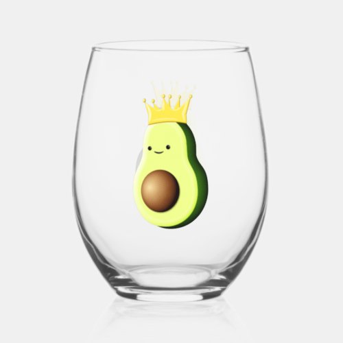 Avocado The King Of All Fruits Stemless Wine Glass