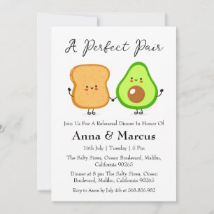 Avocado & Toast a perfect pair bridal dinner Invitation