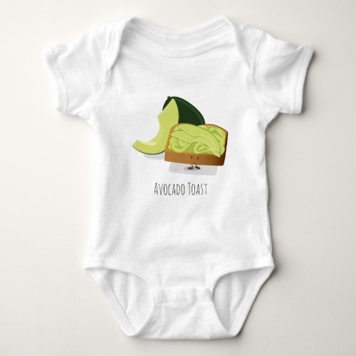 Avocado Toast cartoon  Baby Bodysuit