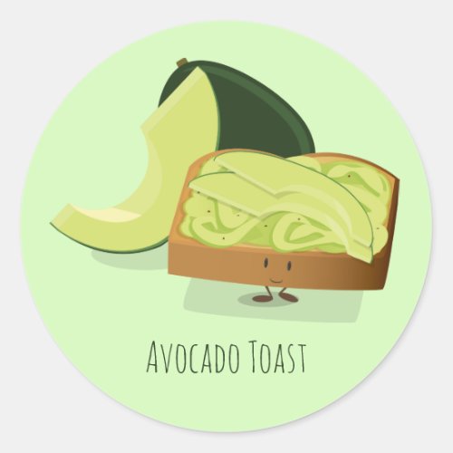 Avocado Toast cartoon  Sticker