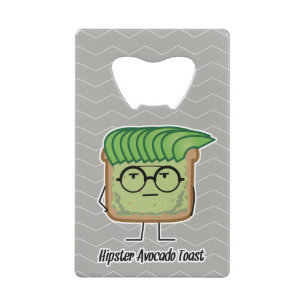 Avocado Toast Hipster glasses greaser hair Credit Card Bottle Opener