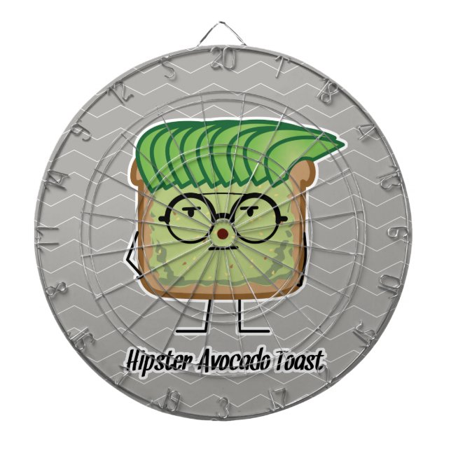 Avocado Toast Hipster glasses greaser hair Dart Board (Front)