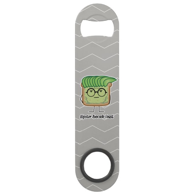 Avocado Toast Hipster glasses greaser hair Speed Bottle Opener (Front)