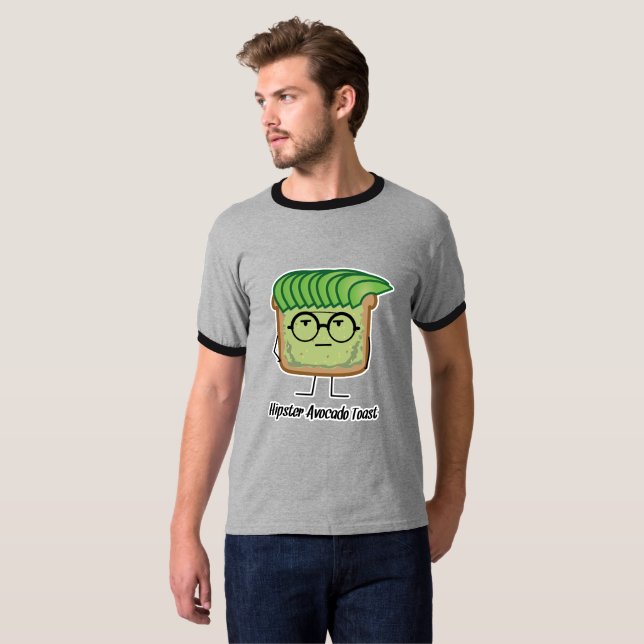 Avocado Toast Hipster glasses greaser hair T-Shirt (Front Full)