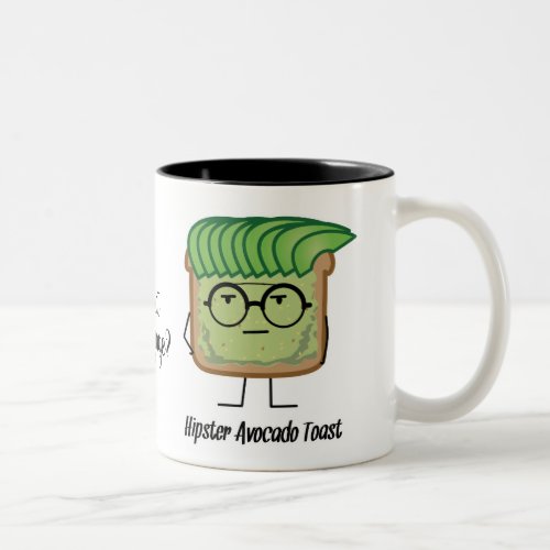 Avocado Toast Hipster glasses greaser hair Two_Tone Coffee Mug