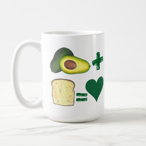 Avocado  Toast  Love Foodie Foor Pair Heart Coffee Mug