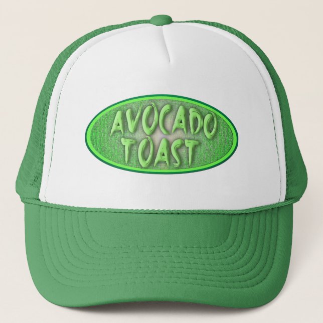 Avocado Toast Love Vintage Decal Style Logo Trucker Hat (Front)