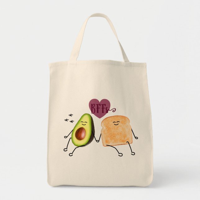 Avocado Toast Organic Cotton Tote Bag (Front)