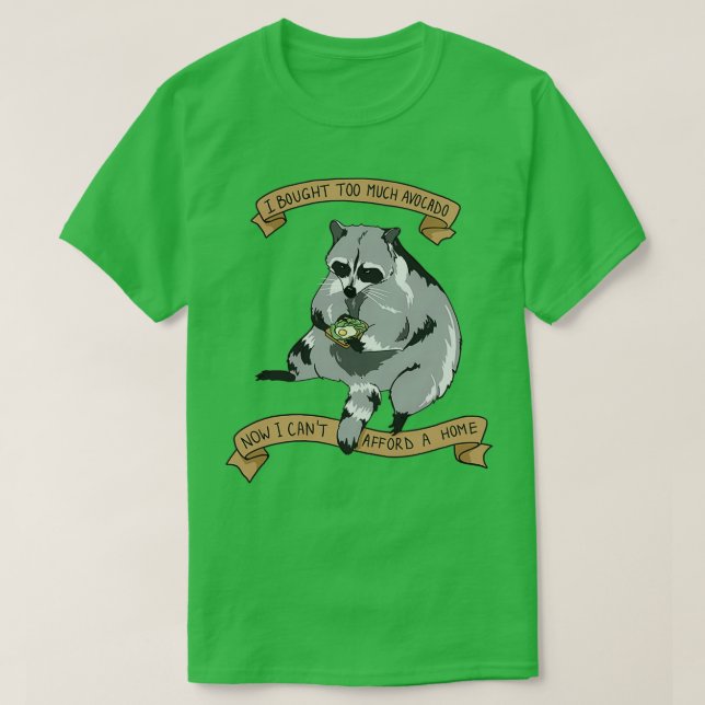 Avocado toast raccoon T-Shirt (Design Front)