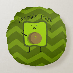 Avocado Toast Round Pillow