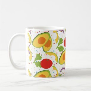 Avocado Tomato Salad Greenery Pattern Coffee Mug