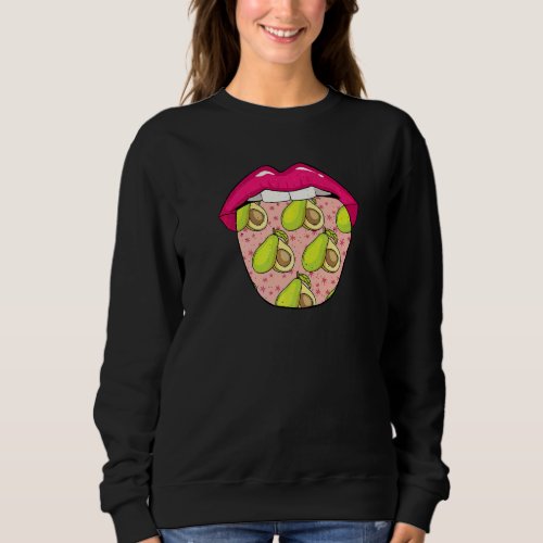 Avocado Tongue Veggies Vegan Guacamole Vegetarian Sweatshirt