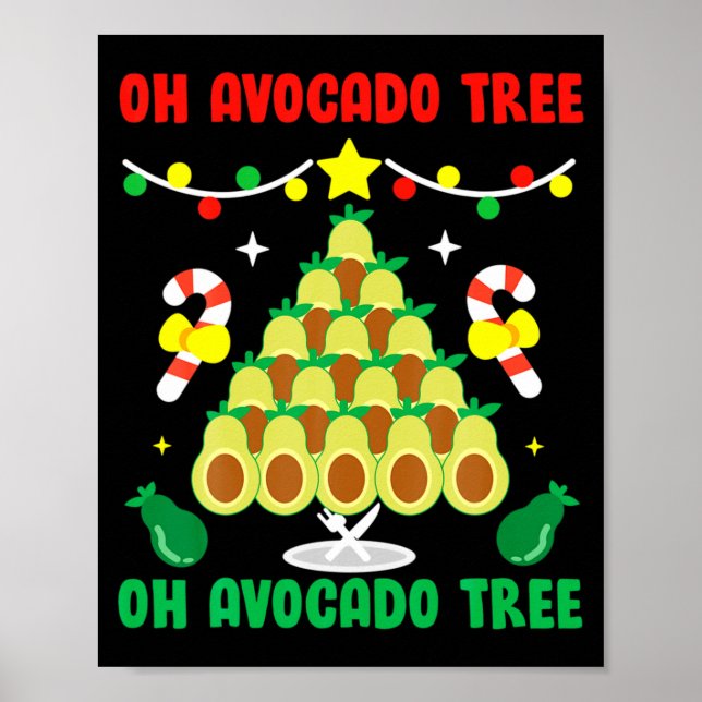Avocado Tree Funny Food Vegan Christmas Gift  Poster (Front)