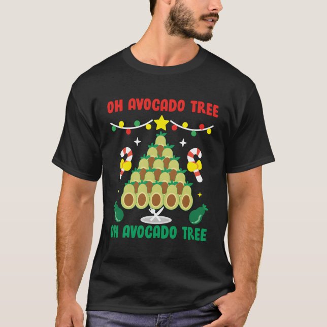 Avocado Tree Funny Food Vegan Gift For Christmas T-Shirt (Front)