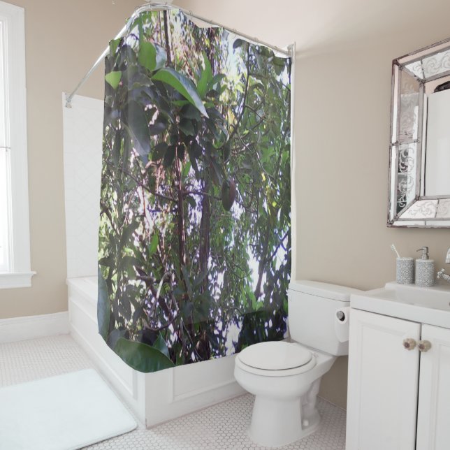 Avocado Tree Shower Curtain (In Situ)