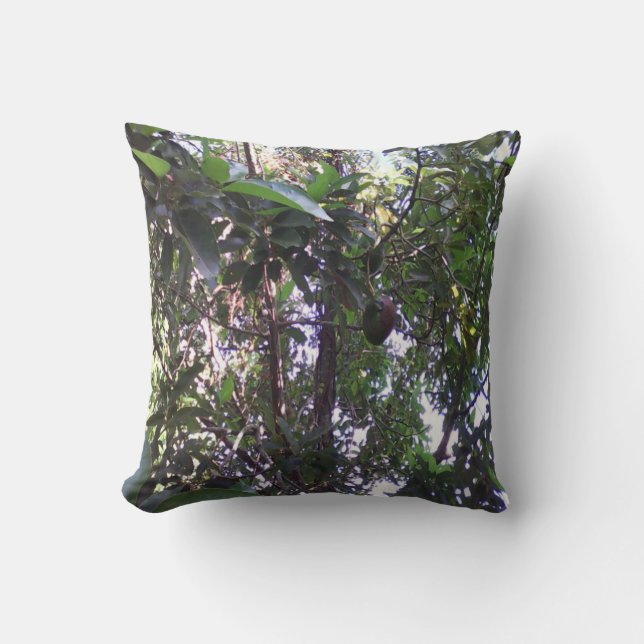 Avocado Tree Throw Pillow (Front)