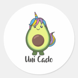 Avocado Unicorn Funny Avocados Unicorns Uni Cado Classic Round Sticker