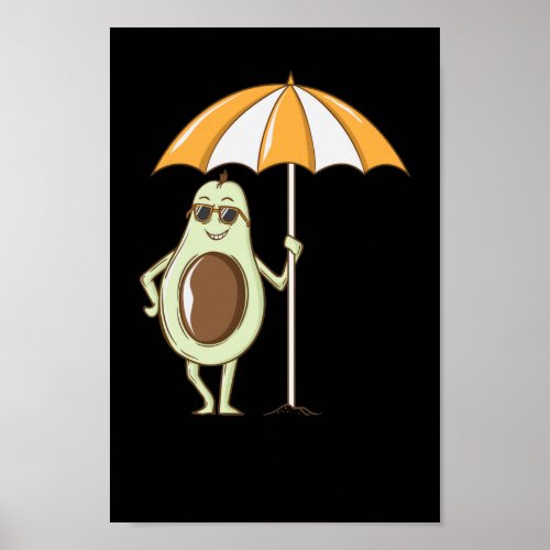 Avocado unter Sonnenschirm Poster