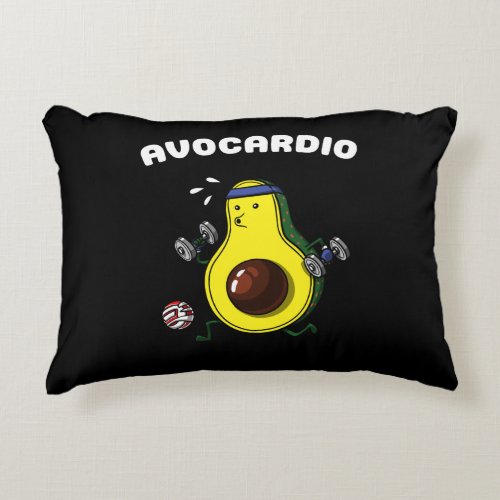 Avocado Vegan Fitness Cardio Workout Exercise Accent Pillow