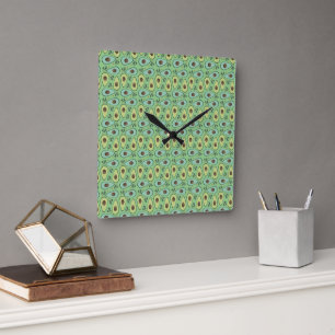 Avocado Vegetable Fruit Chef Kitchen Square Wall Clock
