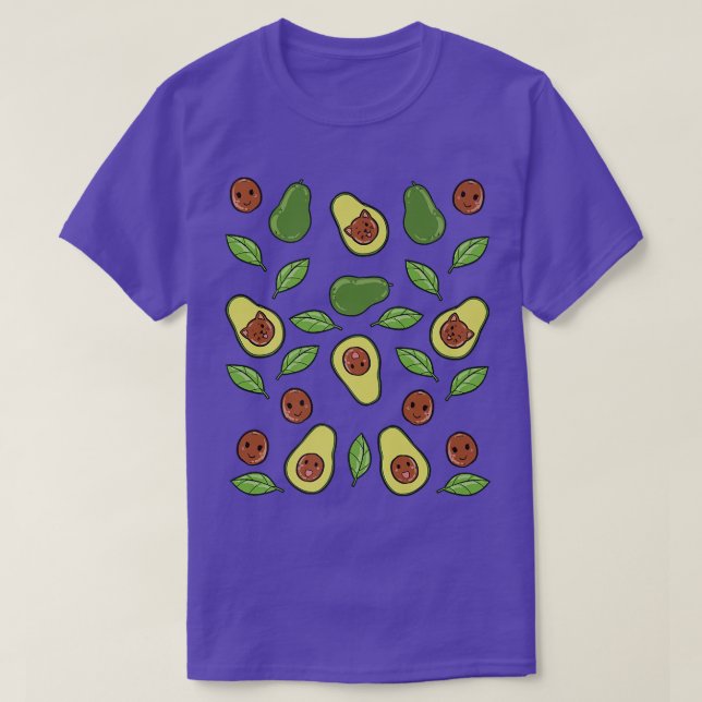 Avocado Vegetable Pattern T-Shirt (Design Front)