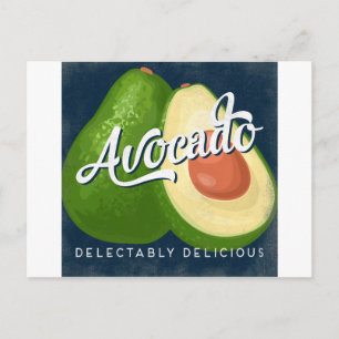 Avocado Vintage Fruit Label Retro Postcard