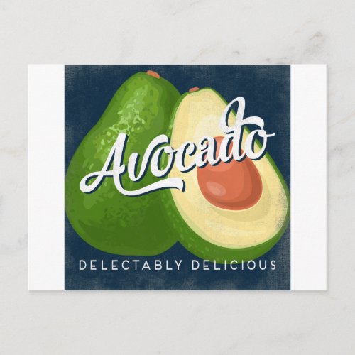 Avocado Vintage Fruit Label Retro Postcard