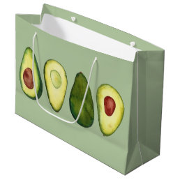 Avocado Watercolor Illustration  Large Gift Bag