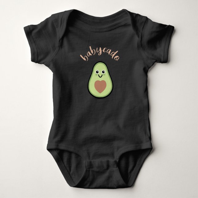 avocado with heart Babycado for a baby Baby Bodysuit (Front)