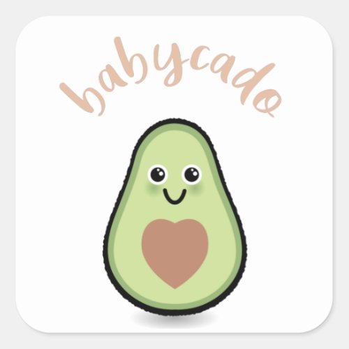 avocado with heart Babycado for a baby Square Sticker