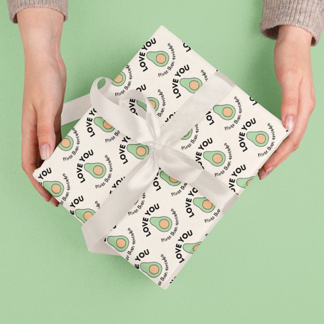 Avocado Wrapping Paper Flat Sheet Set of 3 (Let someone special know that you love them more than avocados with these wrapping paper sheets! )