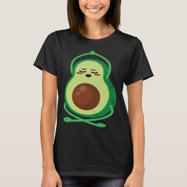 Avocado Yoga Cute Meditation Workout Exercise Vega T-Shirt (Front)