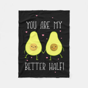 Avocado You Are My Better Half Fleece Blanket