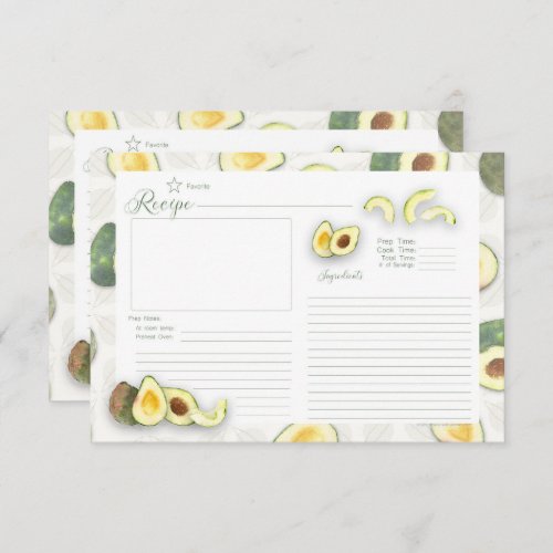 Avocados All Over 35 x 5 Recipe Card