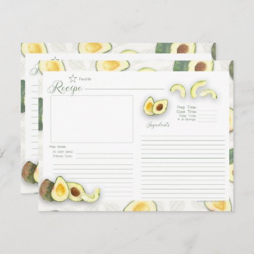 Avocados All Over Recipe Card