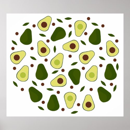 Avocados and leaves poster
