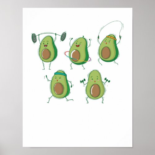 Avocados beim Sport Poster
