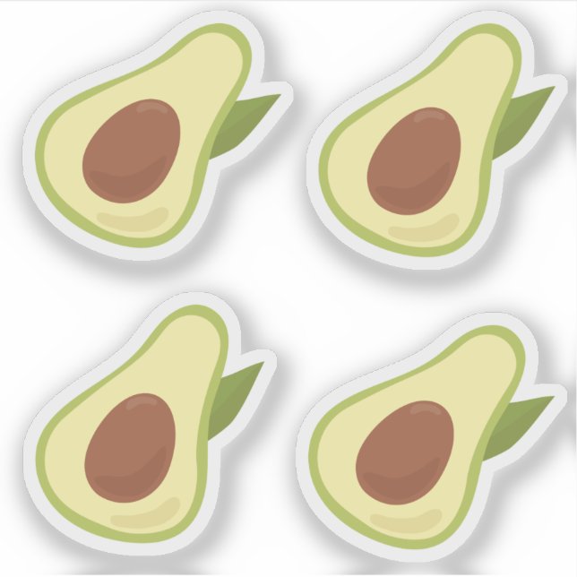 Avocados fun retro style pastel green set sticker (Front)