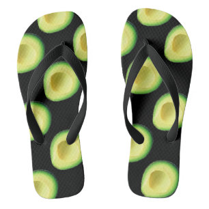 Avocados Green Black 4Stacy Pair of Flip Flops