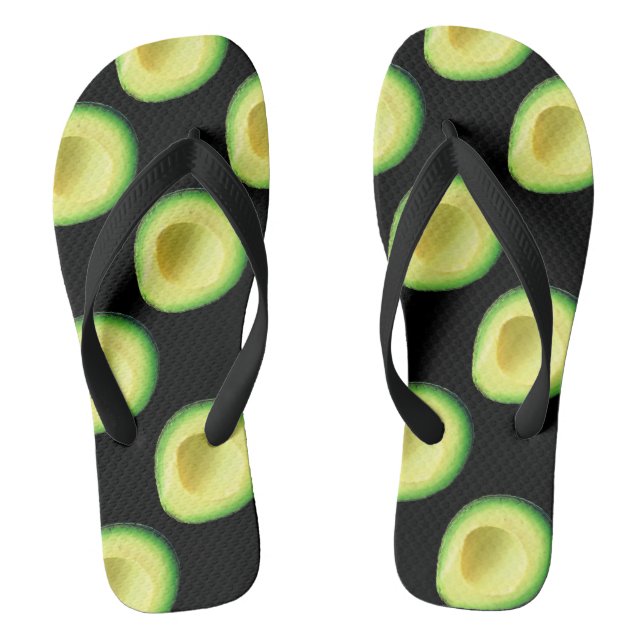 Avocados Green Black 4Stacy Pair of Flip Flops (Footbed)
