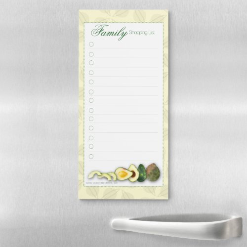 Avocados Grocery Shopping List Magnetic Notepad